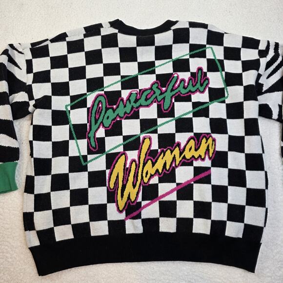 Dressed in LaLa Womens Oversize Sweater S/M Grand Prix POWERFUL WOMAN Thick Knit - Picture 4 of 9